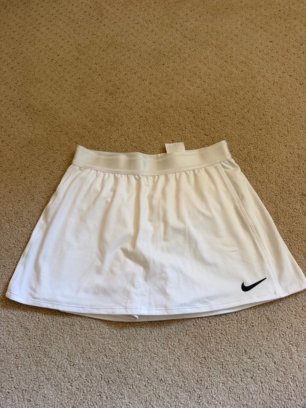 Nike White Women’s Athletic Tennis Skort with Black Swoosh